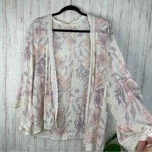 Free People floral pastel kimono